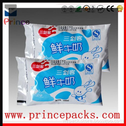 Logo printed beverage bag/milk bag/high quality plastic milk bag